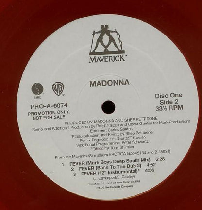 Madonna : Fever (2x12", Ltd, Promo, Red)