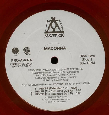 Madonna : Fever (2x12", Ltd, Promo, Red)