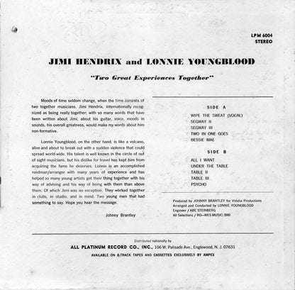 Jimi Hendrix And Lonnie Youngblood : Two Great Experiences - Together (LP)