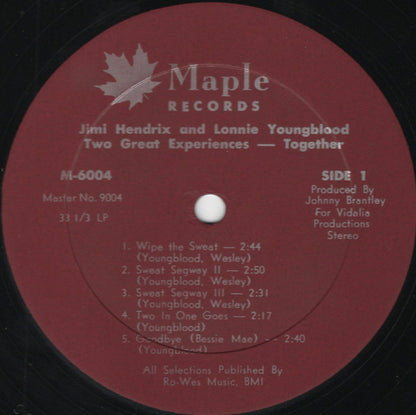 Jimi Hendrix And Lonnie Youngblood : Two Great Experiences - Together (LP)