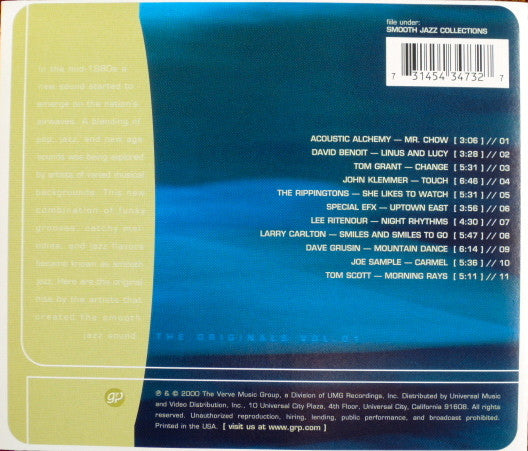 Various : Smooth Jazz: The Originals Vol. 01 (CD, Album, Comp)