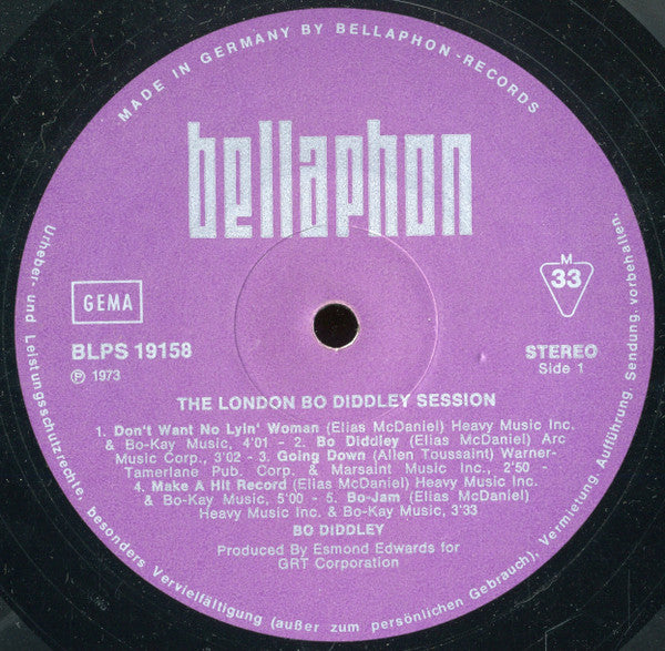 Bo Diddley : The London Bo Diddley Sessions (LP, Album, Gat)