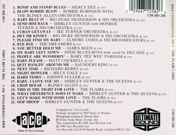 Various : R & B Confidential No.1 - The Flair Label (CD, Comp)