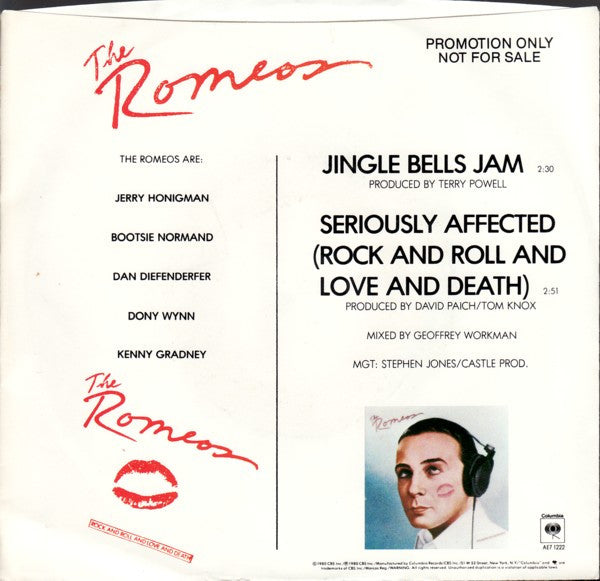 The Romeos : Jingle Bell Jam / Seriously Affected (Rock And Roll And Love And Death) (7", Promo, Styrene)