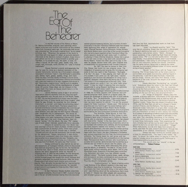 Dewey Redman : The Ear Of The Behearer (LP, Album, Quad, Gat)