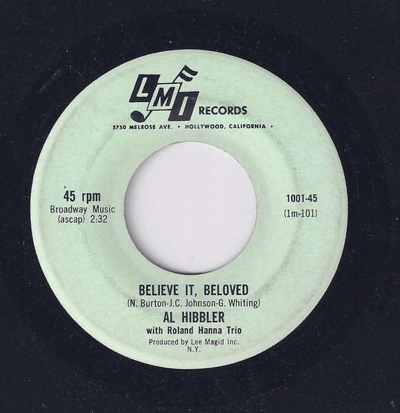 Al Hibbler With Roland Hanna Trio : Blues For The Weepers / Believe It, Loved (7", Single)
