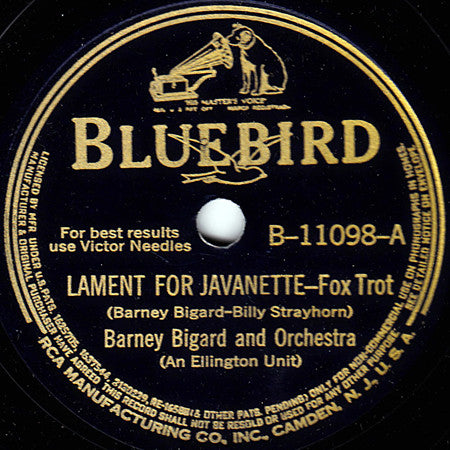 Barney Bigard And His Orchestra : Lament For Javanette / Ready Eddy (Shellac, 10", Ind)