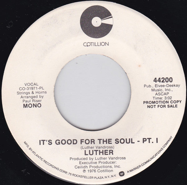 Luther : It's Good For The Soul - Pt. I (7", Mono, Promo, PL )