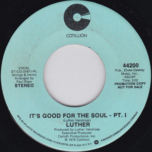 Luther : It's Good For The Soul - Pt. I (7", Mono, Promo, PL )