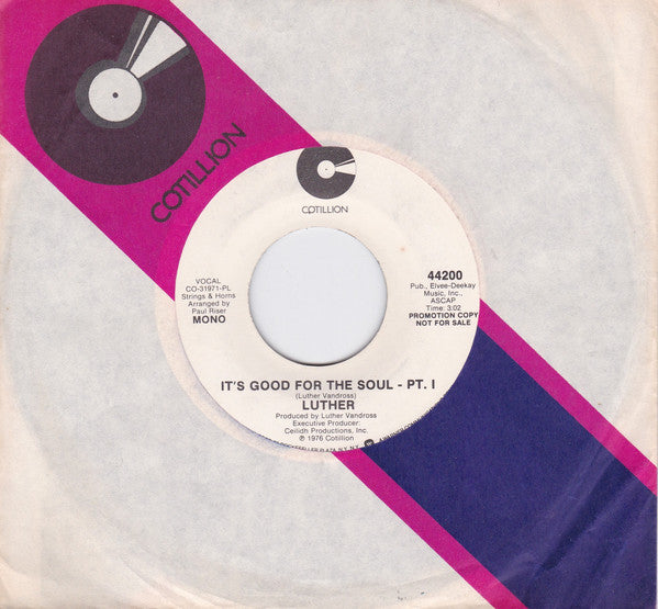 Luther : It's Good For The Soul - Pt. I (7", Mono, Promo, PL )
