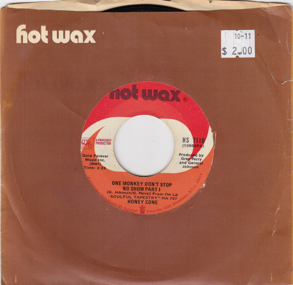Honey Cone : One Monkey Don't Stop No Show (7", Styrene, Ter)