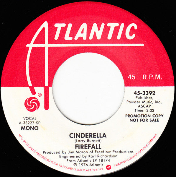 Firefall : Cinderella  (7", Promo)