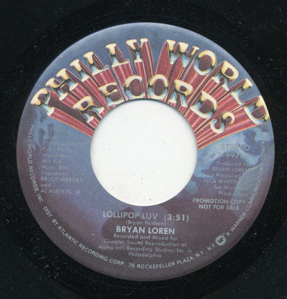 Bryan Loren : Lollipop Luv (7", Promo)