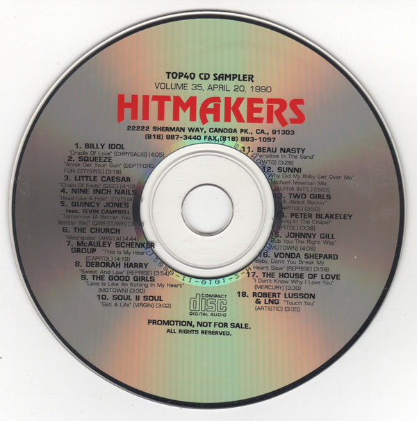 Various : Hitmakers Top 40 CD Sampler Volume 35 April 20, 1990 (CD, Promo, Smplr)
