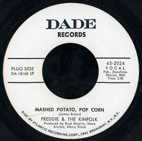 Freddie & The Kinfolk : Mashed Potato, Pop Corn (7", Promo, SP)