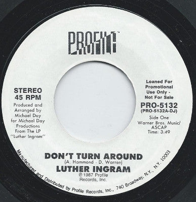 Luther Ingram : Don't Turn Around (7", Single, Promo)