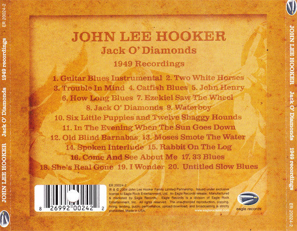 John Lee Hooker : Jack O'Diamonds 1949 Recordings (CD, Album)