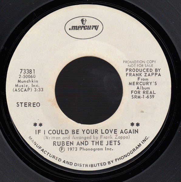 Ruben And The Jets : If I Could Be Your Love Again (7", Promo, Styrene)