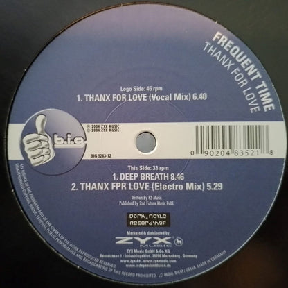 Frequent Time : Thanx For Love  (12")