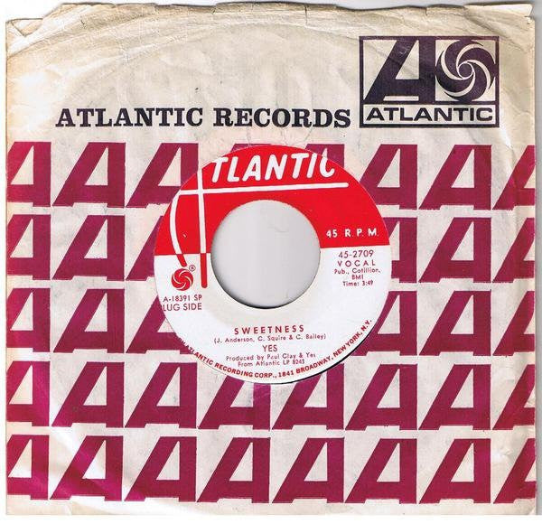 Yes : Sweetness / Every Little Thing (7", Promo)