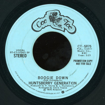 Huntsberry Generation : Boogie Down (7", Mono, Promo, SP )