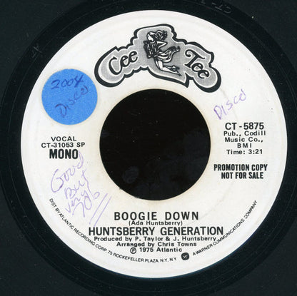 Huntsberry Generation : Boogie Down (7", Mono, Promo, SP )