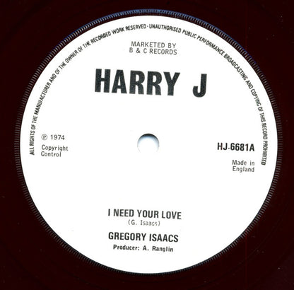 Gregory Isaacs : I Need Your Love (7", Single)