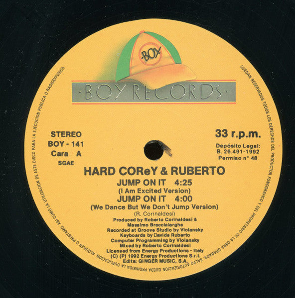 Hard Corey & Ruberto : Jump On It (12")