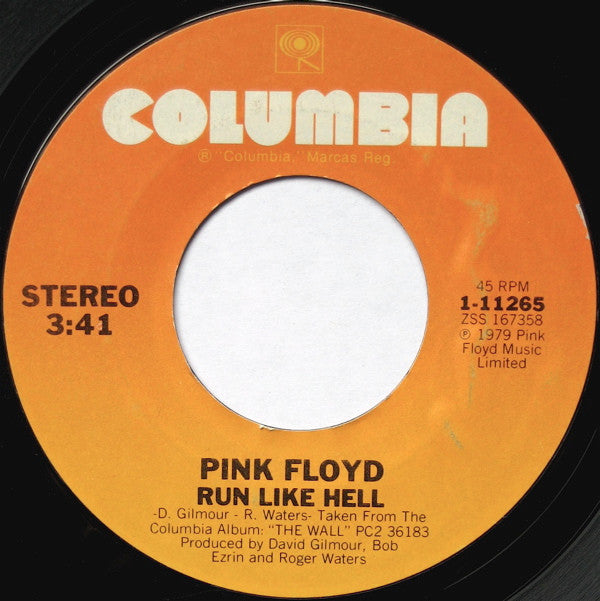 Pink Floyd : Run Like Hell (7", Single, Styrene, Ter)