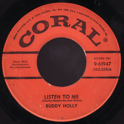 Buddy Holly : I'm Gonna Love You Too / Listen To Me (7", Single, Glo)