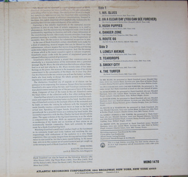 Hank Crawford : Mr. Blues (LP, Mono, Gat)