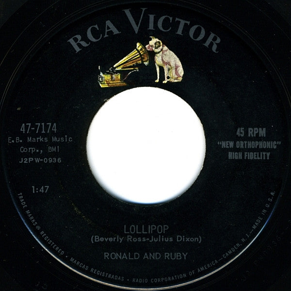 Ronald & Ruby : Lollipop / Fickle Baby (7", Single, Ind)