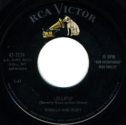 Ronald & Ruby : Lollipop / Fickle Baby (7", Single, Ind)