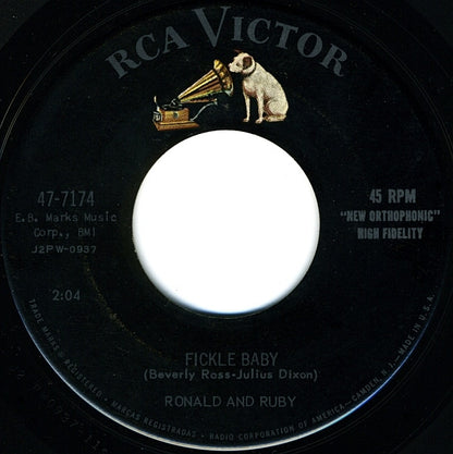Ronald & Ruby : Lollipop / Fickle Baby (7", Single, Ind)