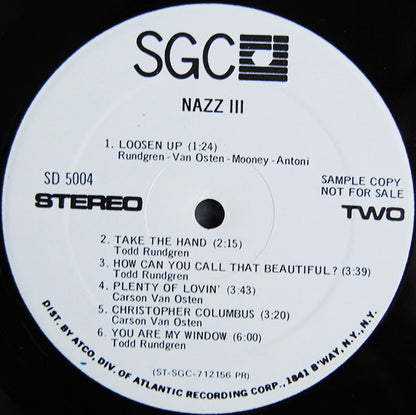 Nazz : III (LP, Album, Promo, PR)