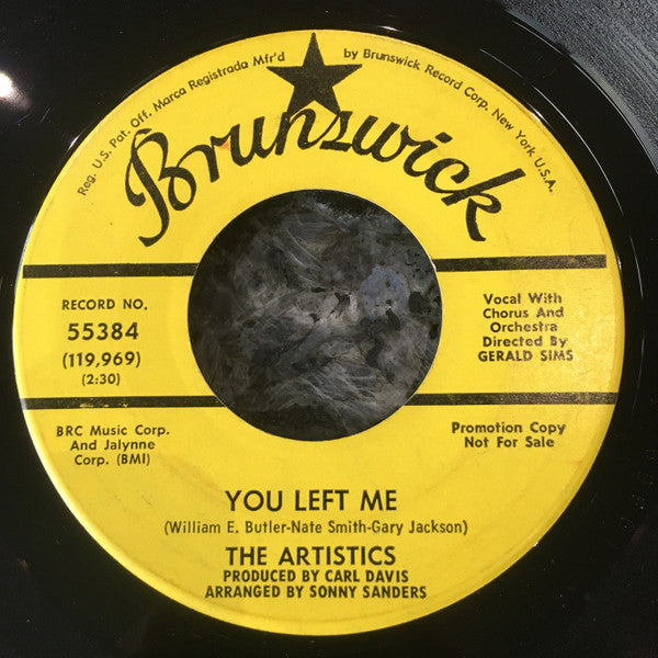 The Artistics : You Left Me (7", Promo)