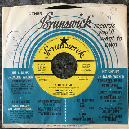 The Artistics : You Left Me (7", Promo)