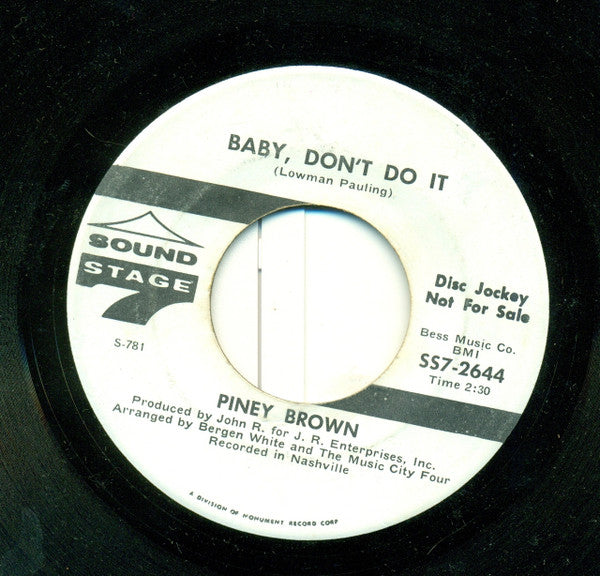 Piney Brown : Bring It On Home  (7", Single, Promo)