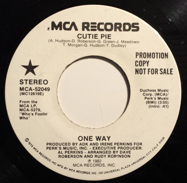 One Way : Cutie Pie (7", Single, Promo)