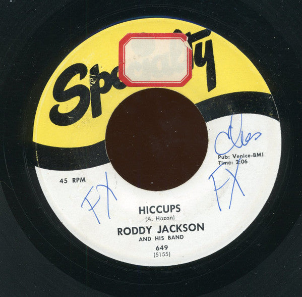 Roddy Jackson And His Band : Hiccups / Moose On The Loose (7")