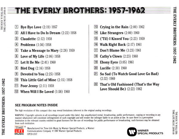 Everly Brothers : The Everly Brothers: 1957-1962 (CD, Comp, RM)