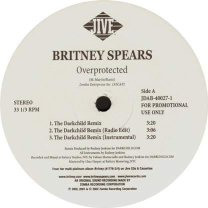 Britney Spears : Overprotected (12", Promo)