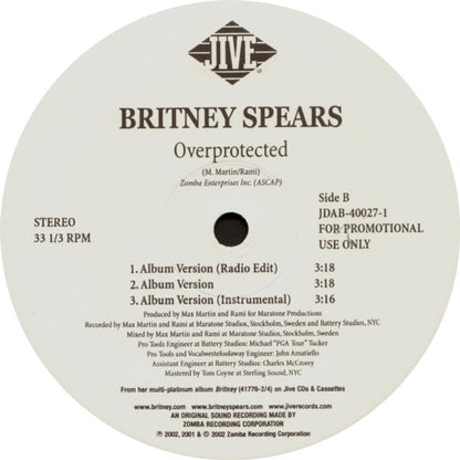 Britney Spears : Overprotected (12", Promo)