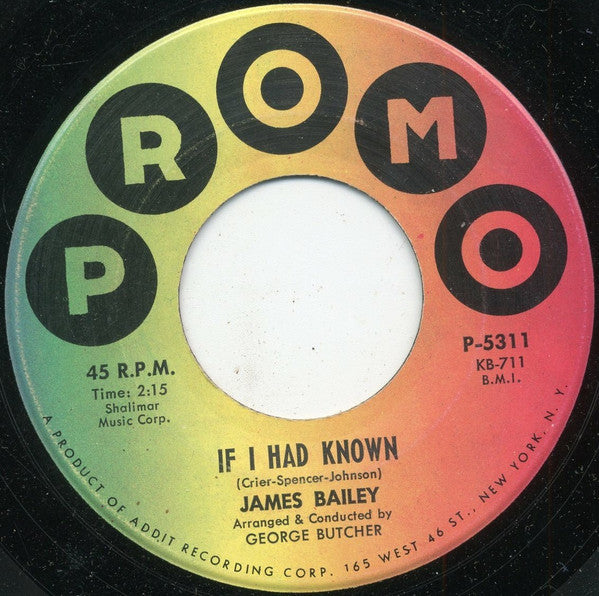 James Bailey (10) : If I Had Known / Ain't That A Reason (7", Single)