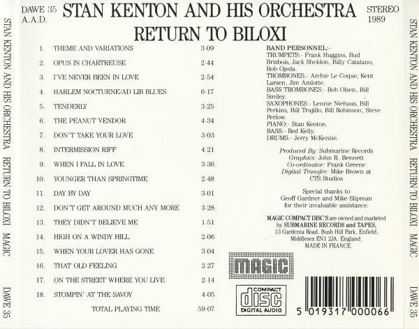 Stan Kenton And His Orchestra : Return To Biloxi (CD, Album)