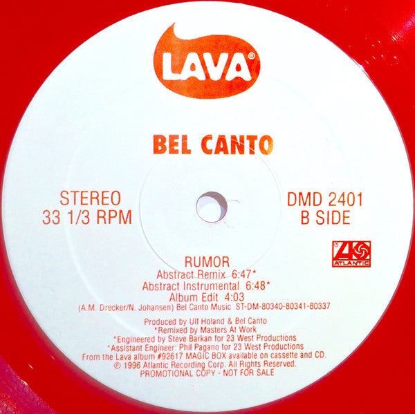 Bel Canto : Rumor - Remixes By Masters At Work! (12", Promo, Tra)