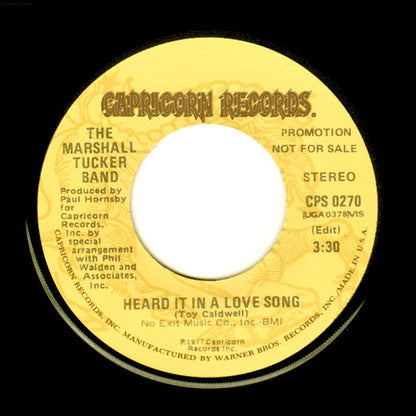 The Marshall Tucker Band : Heard It In A Love Song (7", Promo)