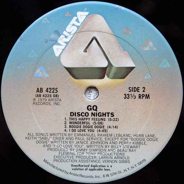 GQ : Disco Nights (LP, Album, Pit)