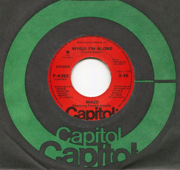 MAZE Featuring Frankie Beverly : While I'm Alone (7", Mono, Promo)