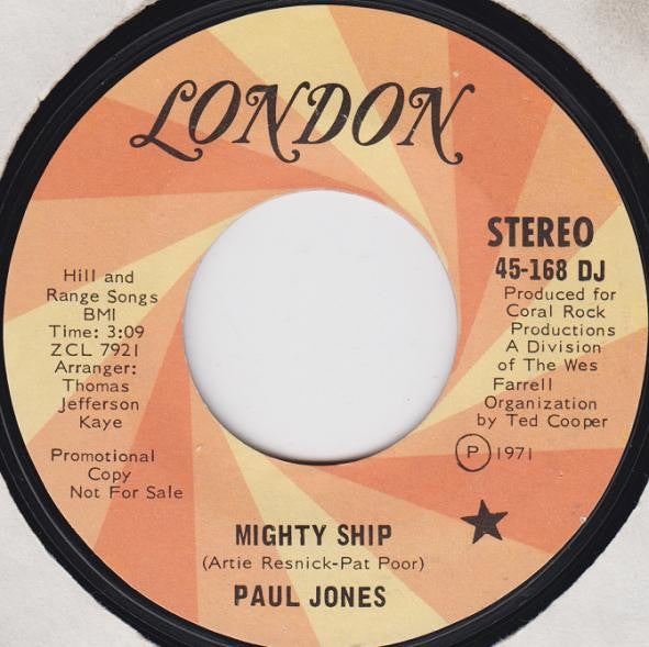 Paul Jones : Mighty Ship (7", Promo)